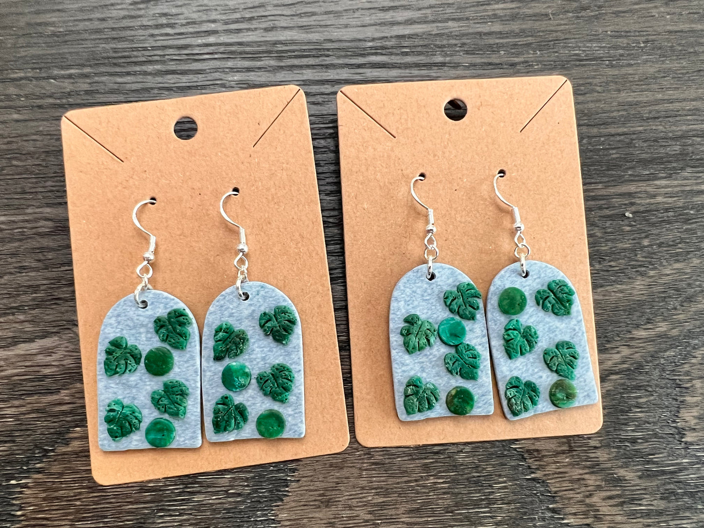 Leaves Stone Hook Earrings
