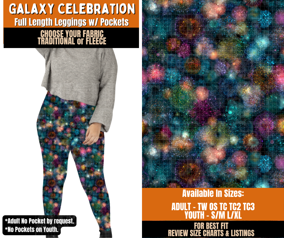 Preorder! Closes 11/2. ETA Feb. Galaxy Celebration Leggings Choose Fleece or Traditional
