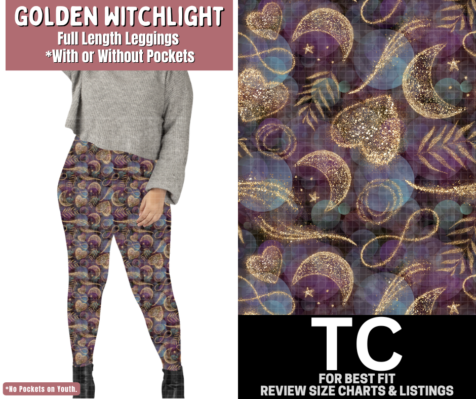 Golden Witchlight Full Length Leggings w/ Pockets
