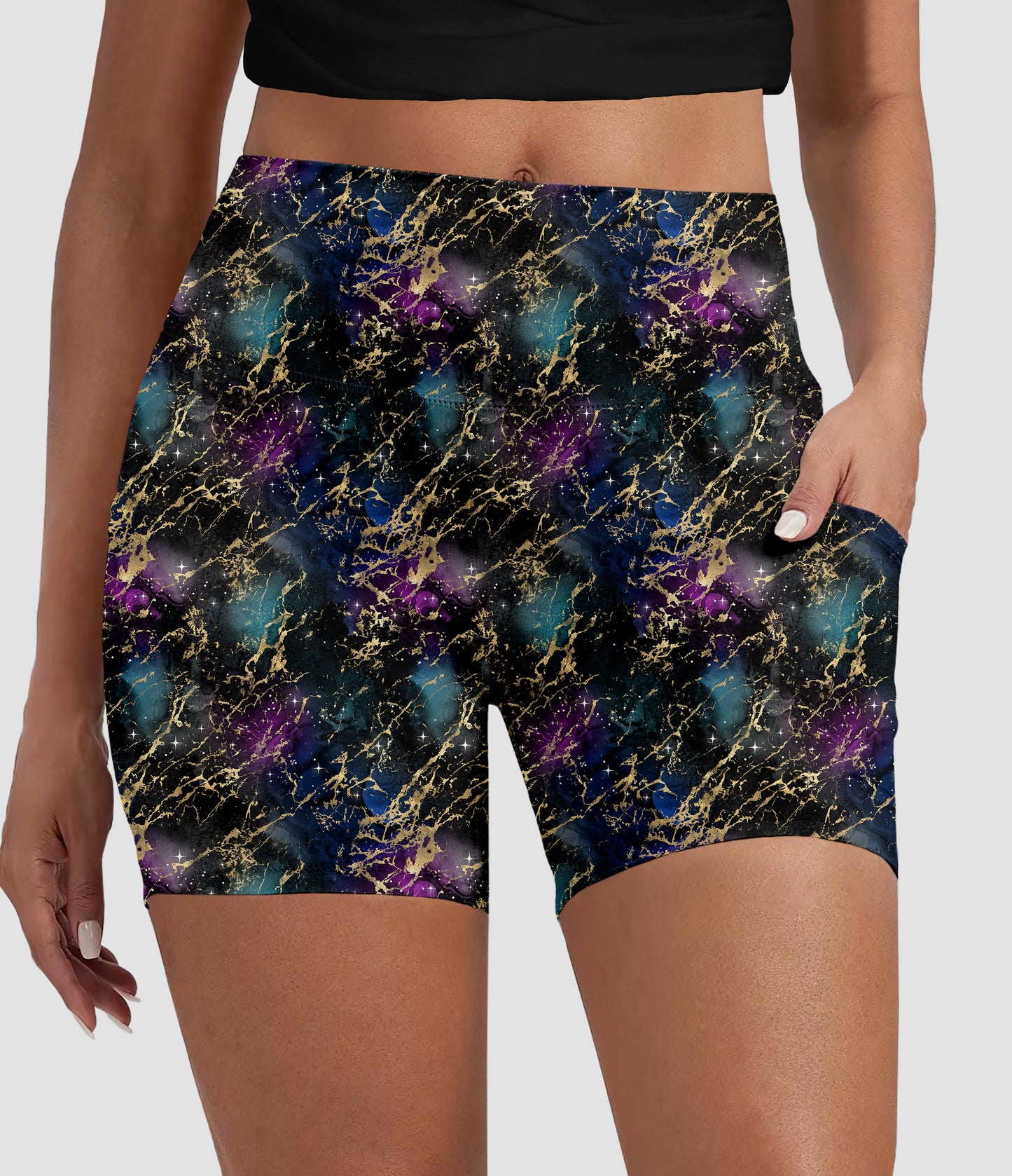 RTS - Colorstruck Galaxy Biker Shorts with Pockets