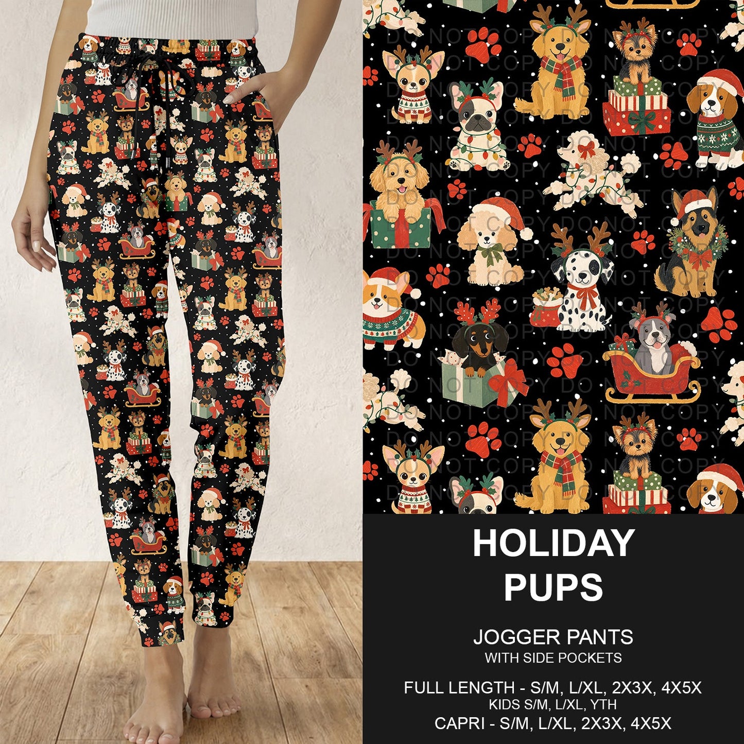 B311 - Preorder Holiday Pups Joggers (Closes 9/06. ETA: mid Nov.)