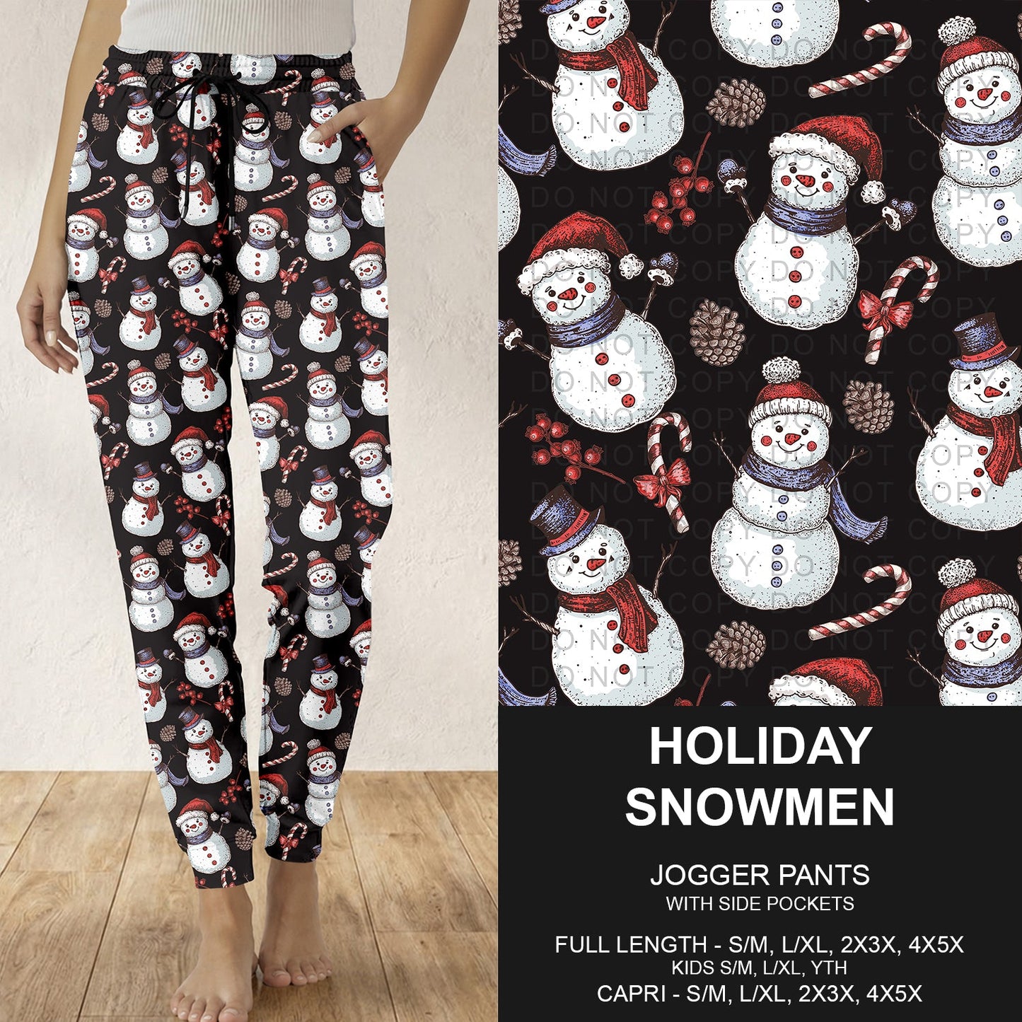 B311 - Preorder Holiday Snowmen Joggers (Closes 9/06. ETA: mid Nov.)