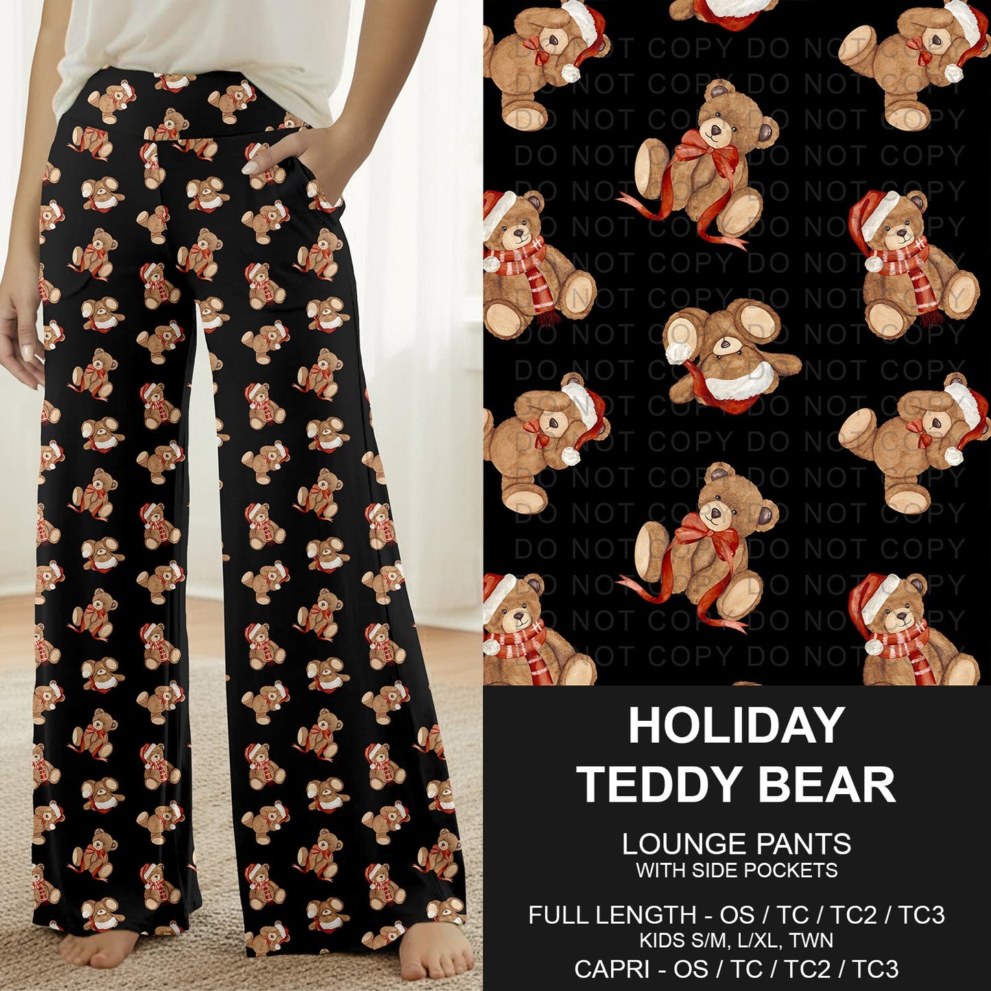 B311 - Preorder Holiday Teddy Bear Lounge Pants (Closes 9/06. ETA: mid Nov.)
