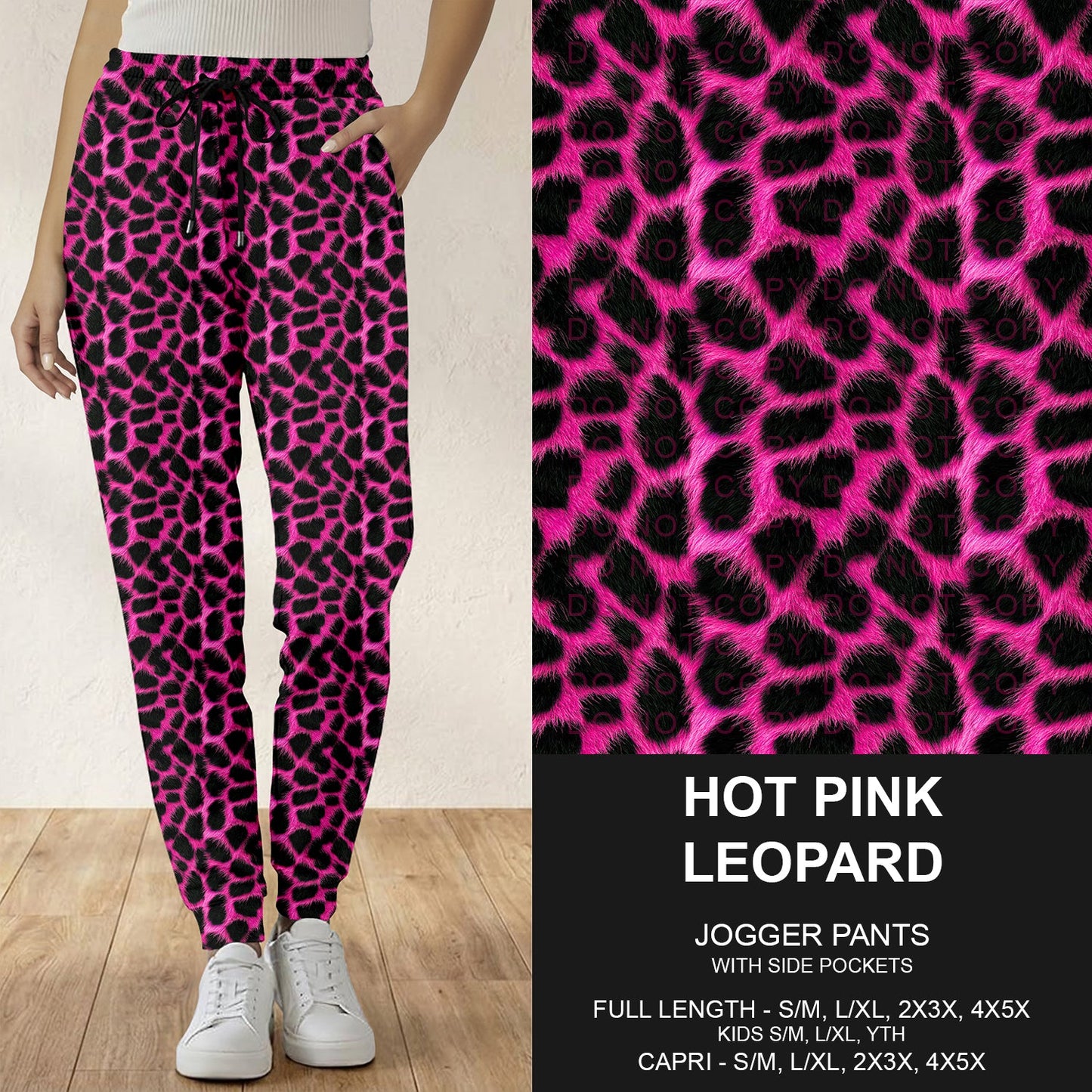 B298 - Preorder Hot Pink Leopard Joggers (Closes 7.05. ETA: early Sept.)