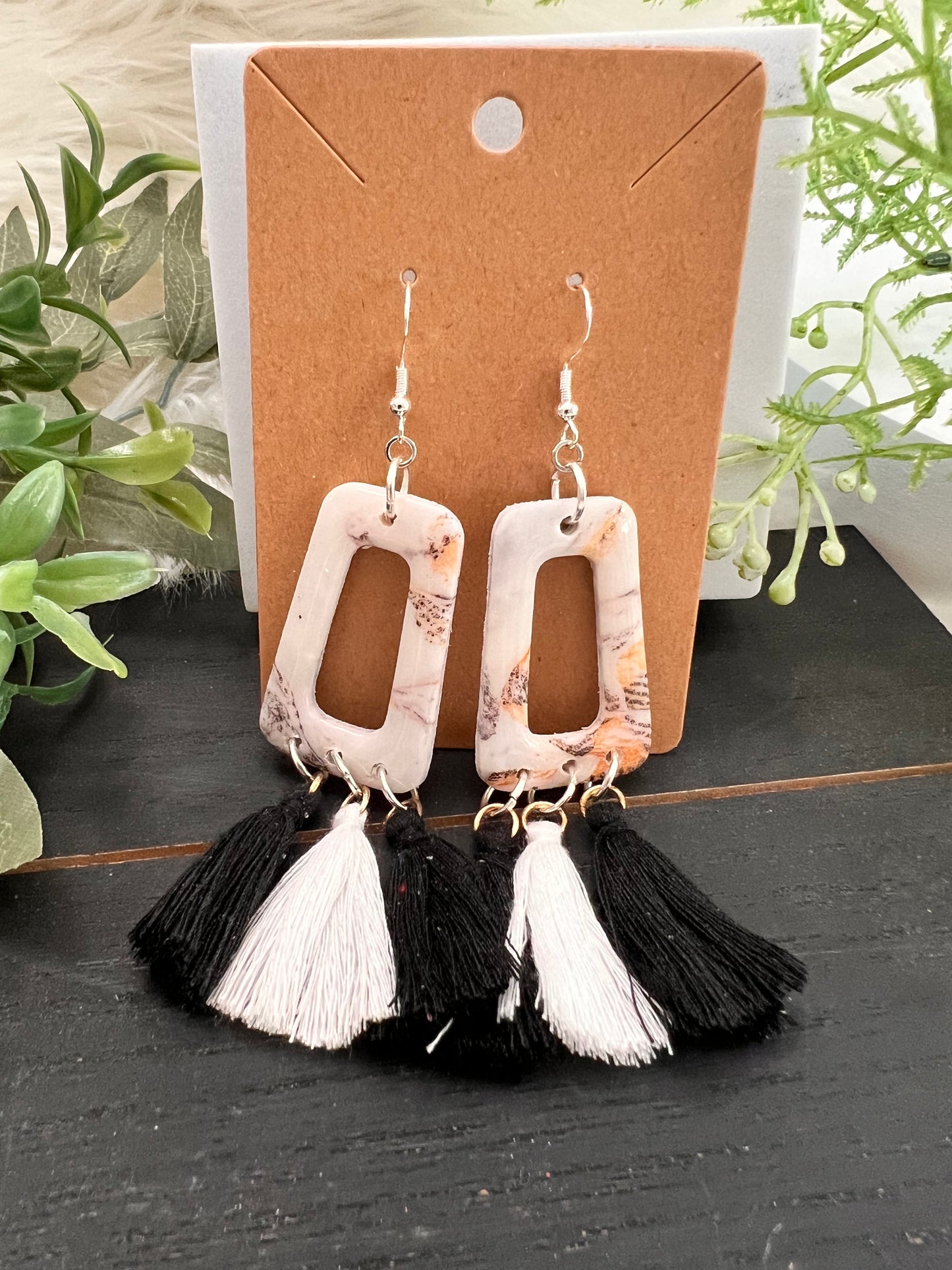 Wildcats Newsprint Tassle Hook Earrings