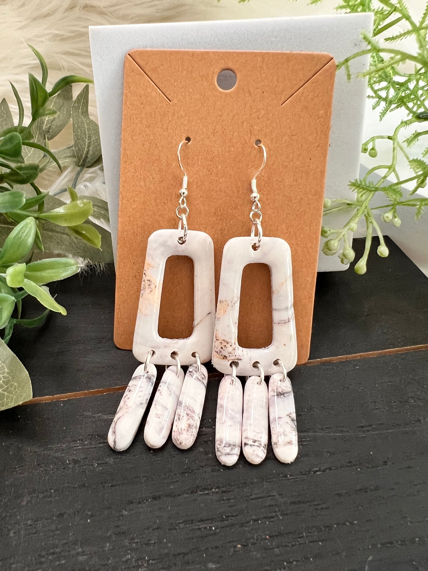 Wildcats Newsprint Dangle Hook Earrings