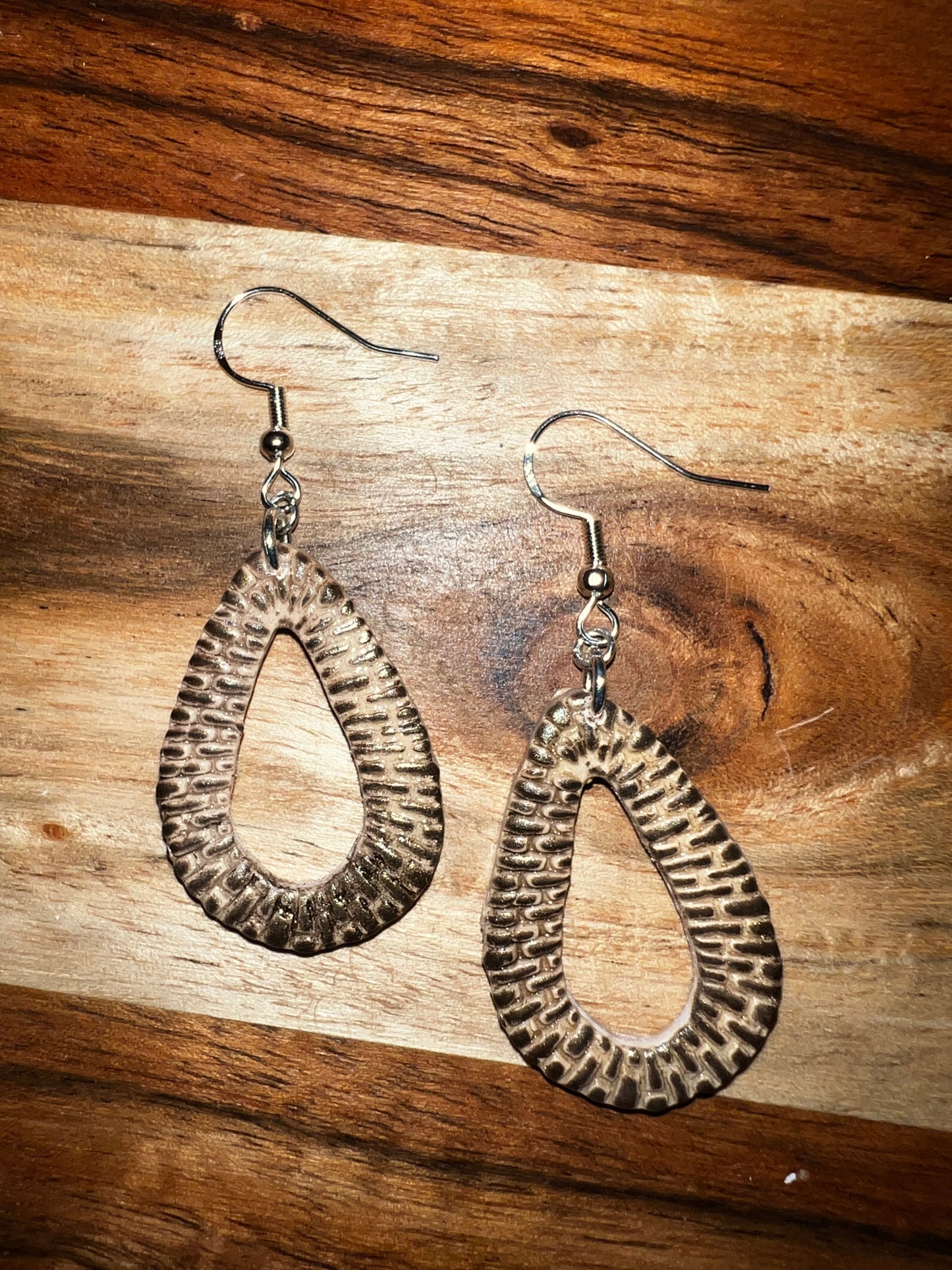 Rattan Open Teardrop- Hook Earring
