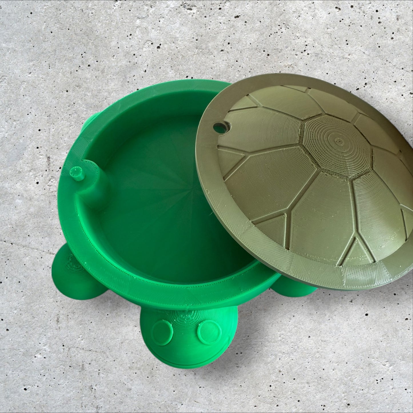 3D Printed Turtle Sandbox Trinket Dish with Lid