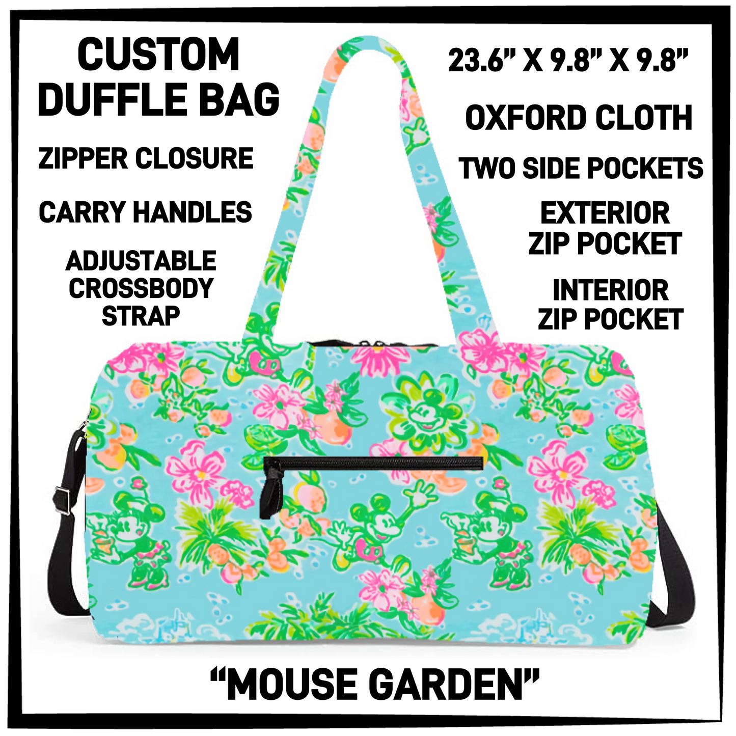 DF2B - Mouse Garden Duffel Bag - Preorder Closing 6/25 ETA: Late Aug