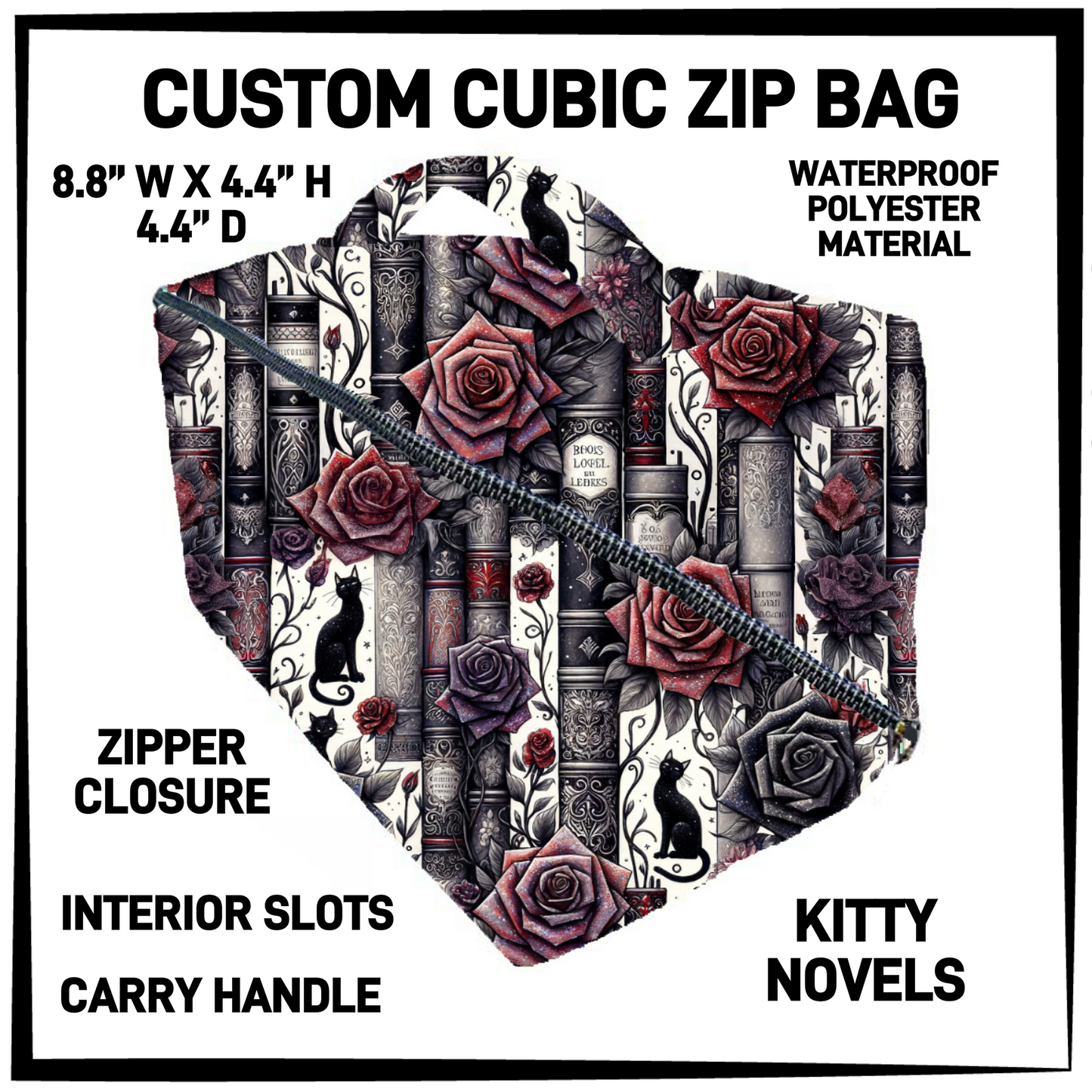 CZ1B - Kitty Novels Cubic Zip Bag - Preorder Closing 7/8 ETA: Early Sept