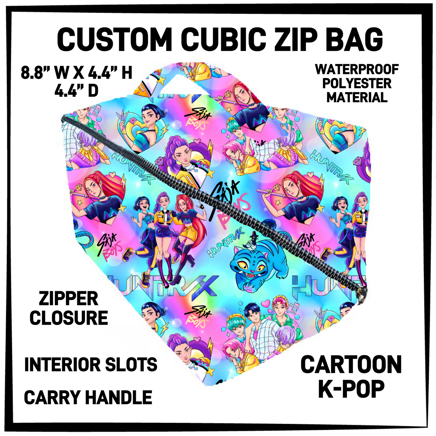 CZ1B - Cartoon K-Pop Cubic Zip Bag - Preorder Closing 7/8 ETA: Early Sept