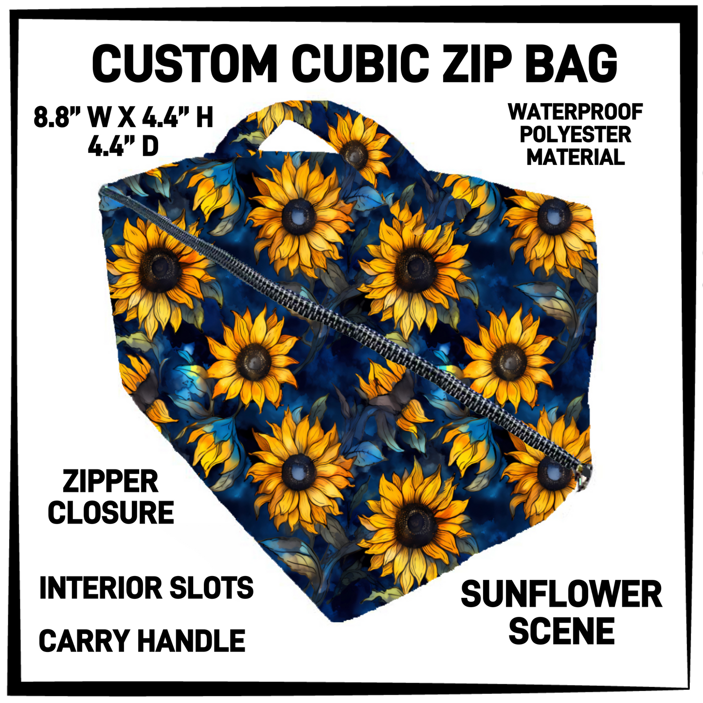 CZ1B - Sunflower Scene Cubic Zip Bag - Preorder Closing 7/8 ETA: Early Sept