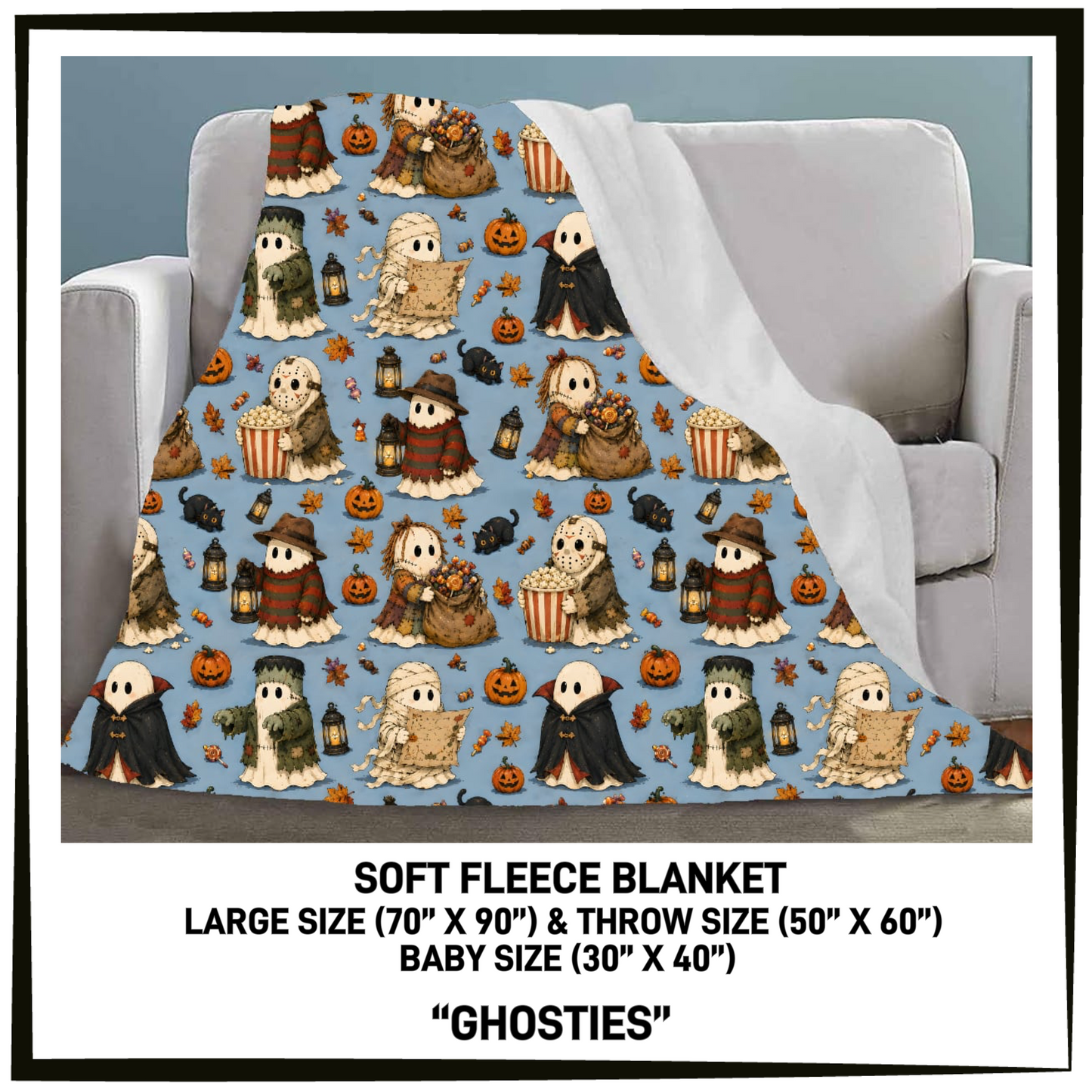 297BT - Ghosties Fleece Blanket - Preorder Closing 7/26 ETA: Late Sept