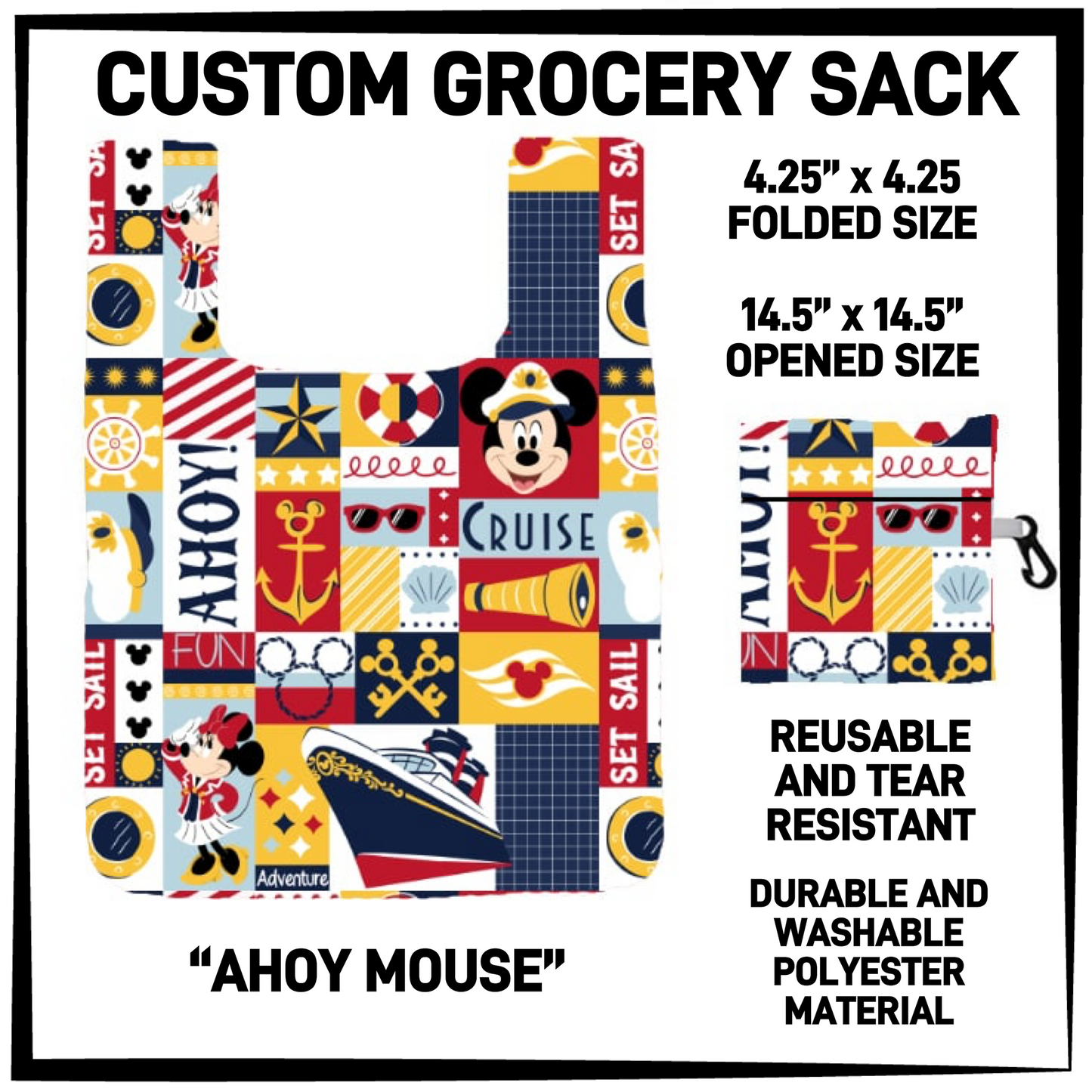 GRC4 - Ahoy Mouse Grocery Sack - Preorder Closing 9/10 ETA: Early Dec