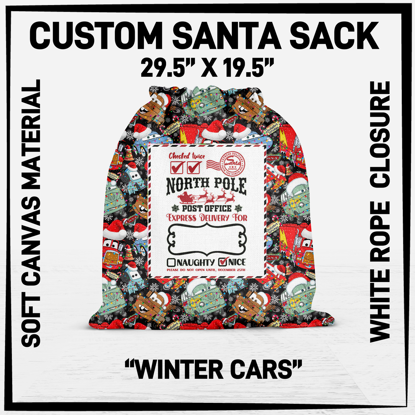 SNCS - Winter Cars Santa Sack - Preorder Closing 9/17 ETA: Mid-Dec