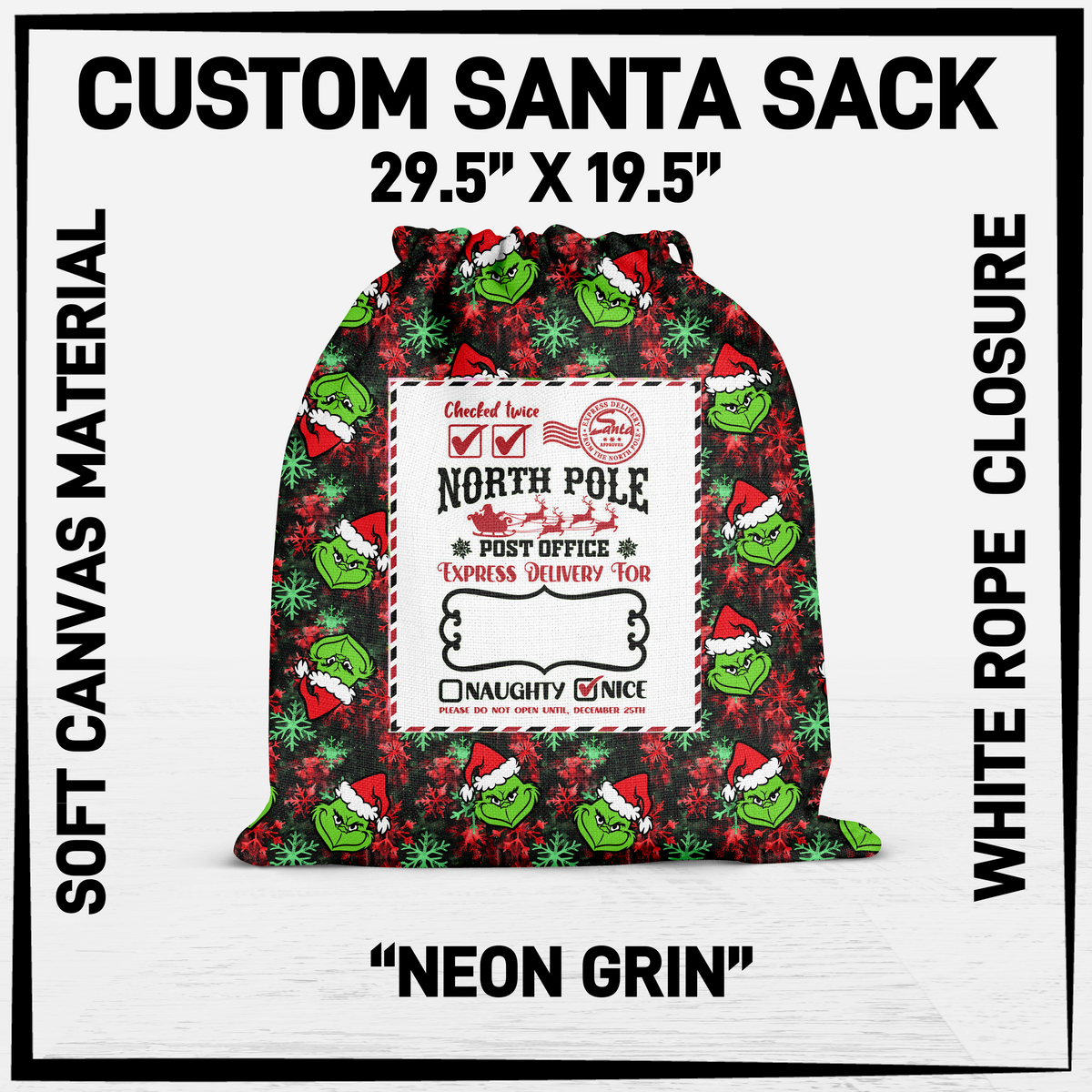 SNCS - Neon Grin Santa Sack - Preorder Closing 9/17 ETA: Mid-Dec