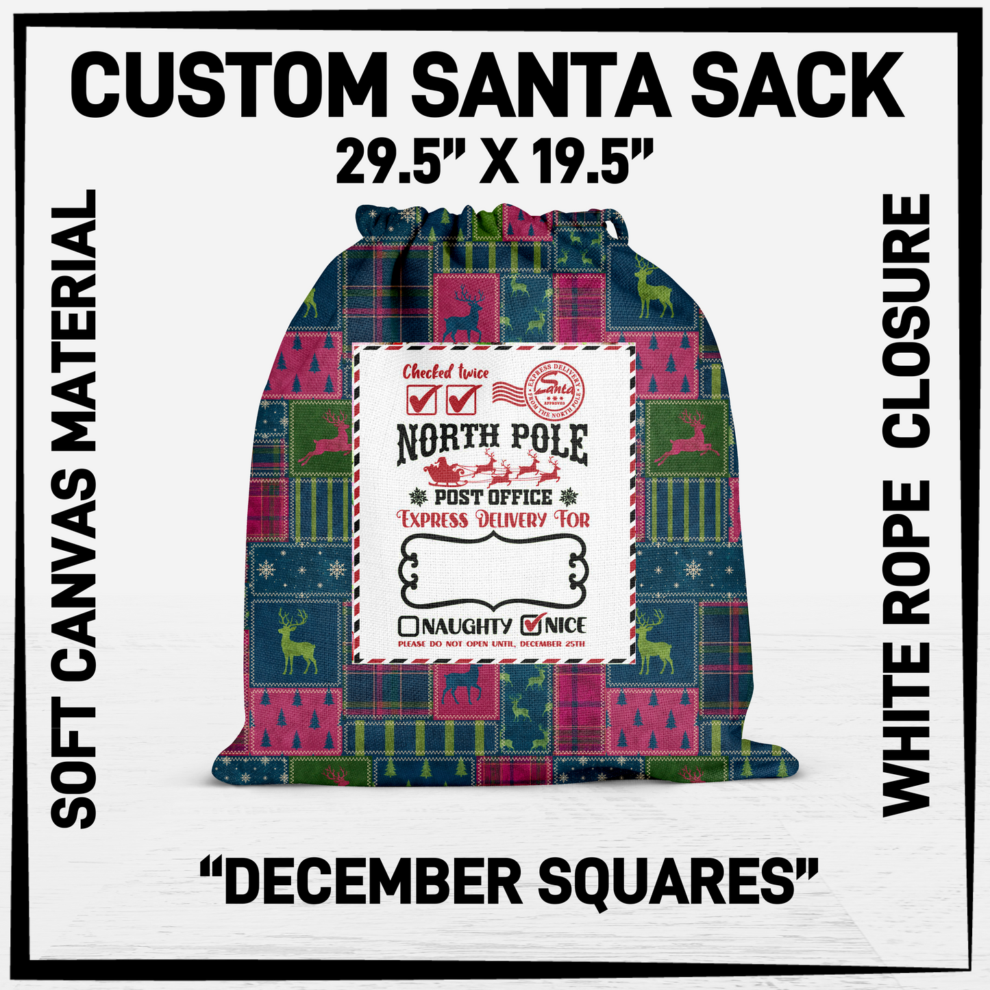 SNCS - December Squares Santa Sack - Preorder Closing 9/17 ETA: Mid-Dec