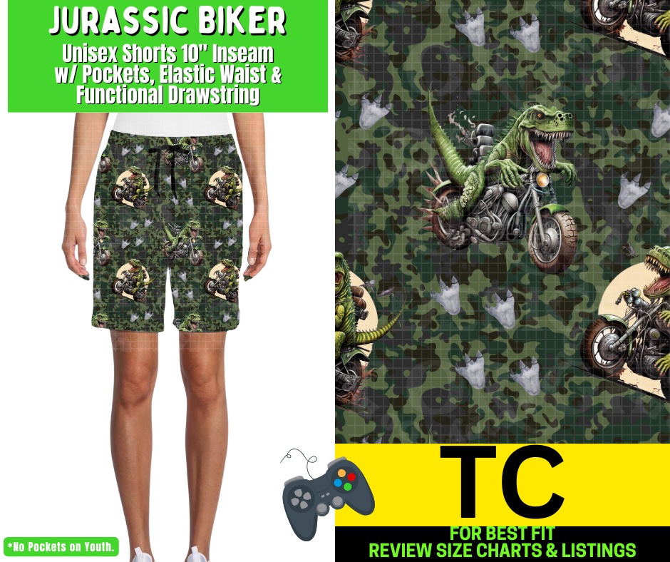 Jurassic Biker Unisex Shorts