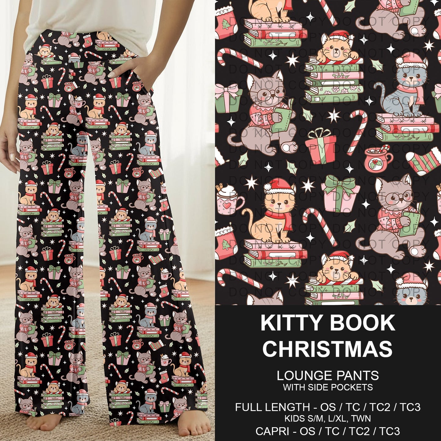 B311 - Preorder Kitty Book Christmas Lounge Pants (Closes 9/06. ETA: mid Nov.)