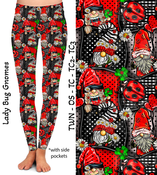 Lady Bug Gnome Leggings & Capris with Pockets