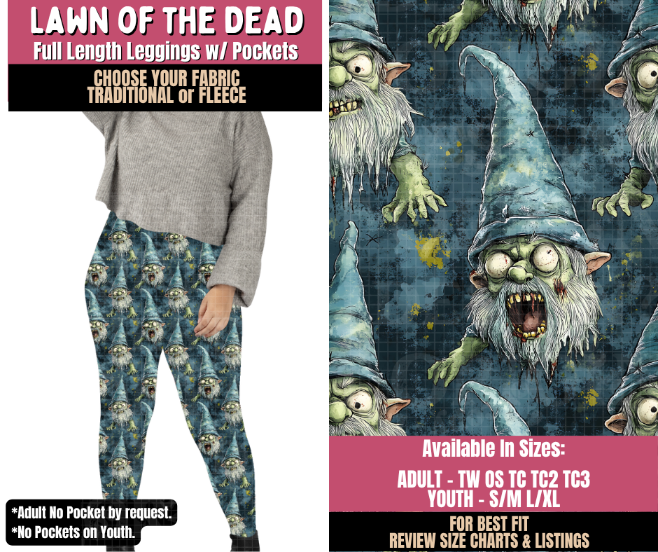 Preorder! Closes 10/1. ETA Dec. Lawn of The Dead Leggings Choose Fleece or Traditional