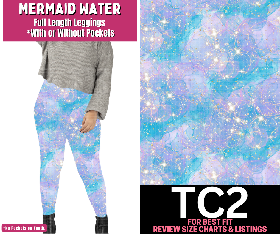 Mermaid Water Full Length Leggings w/ Pockets
