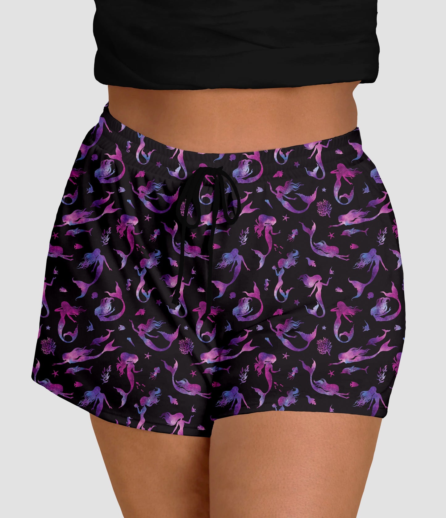 RTS - Galaxy Mermaid Lagoon Jogger Shorts with Pockets