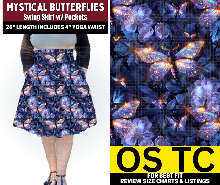 Mystical Butterflies Swing Skirt