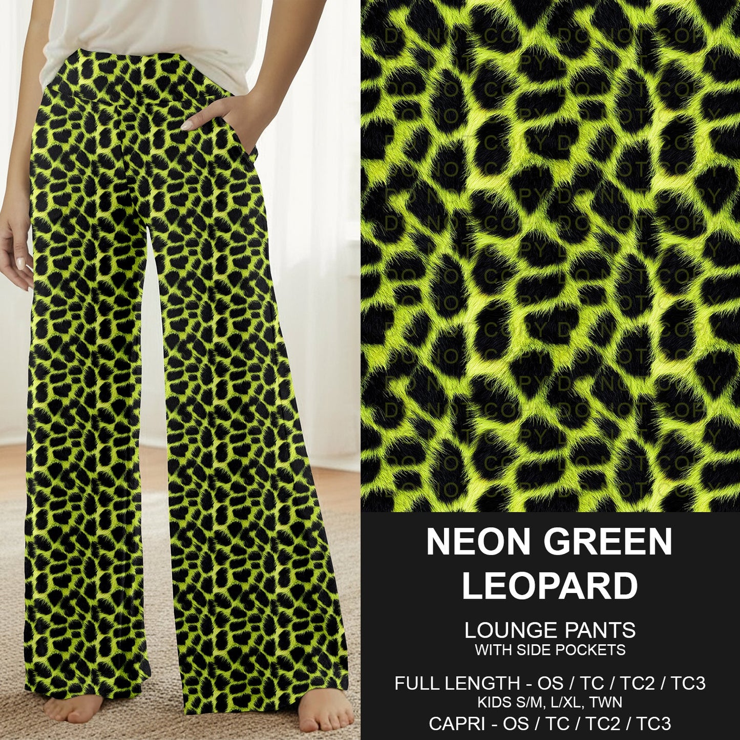 B298 - Preorder Neon Green Leopard Lounge Pants (Closes 7/05. ETA: early Sept.)
