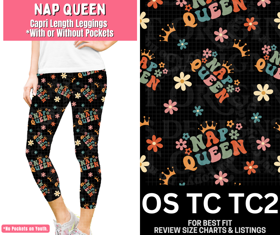 Nap Queen Capri Length Leggings w/ Pockets