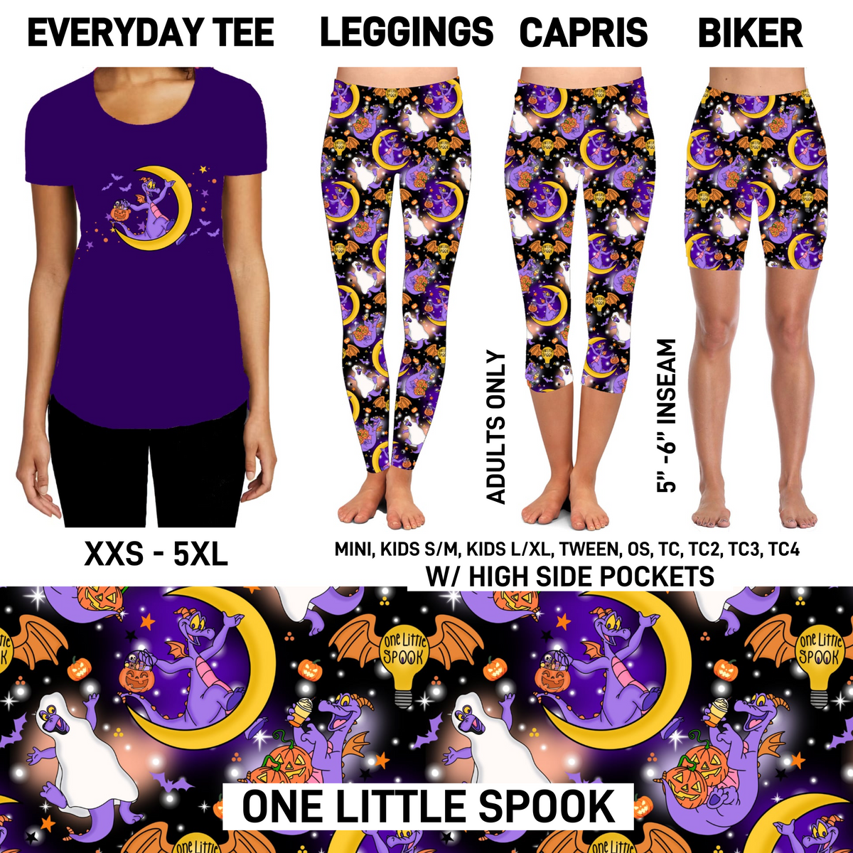 RTS - One Little Spook Leggings with High Side Pockets/Short-Sleeve Dress with Pockets