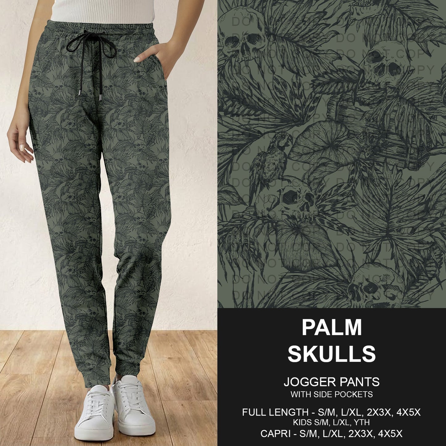B296 - Preorder Palm Skulls Joggers (Closes 6/21. ETA: late Aug.)