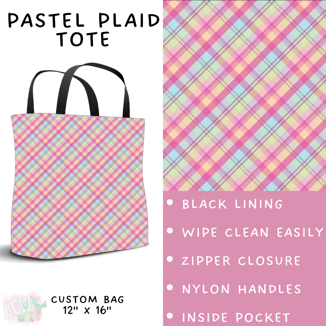 Batch #478 - Bunny Trail Collection - Closes 1/12 ETA - Early March - Pastel Plaid Tote