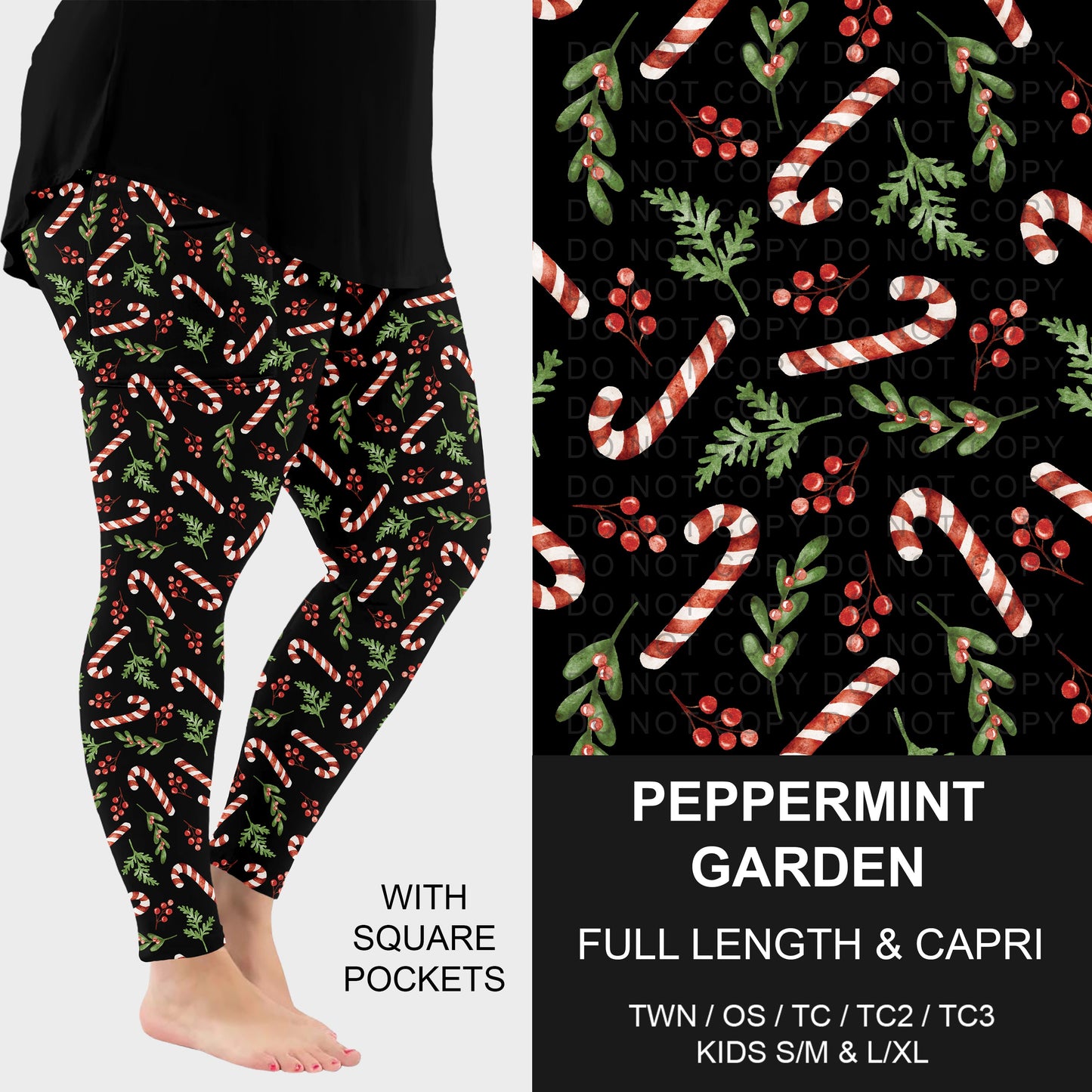 B303 - Preorder Peppermint Garden Leggings w/ Pockets (Closes 7/26. ETA: early Oct.)