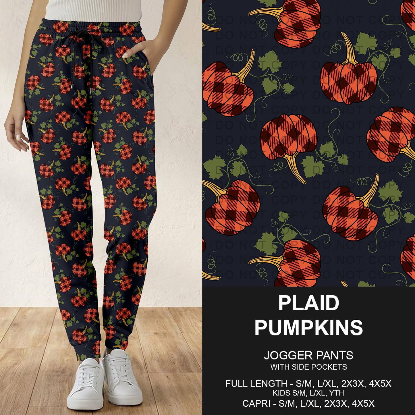 B299 - Preorder Plaid Pumpkins Joggers (Closes 7/12. ETA: mid Sept.)