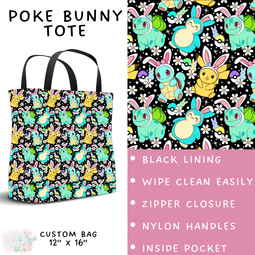 Batch #477 - Magical Character Easter - Closes 1/12 ETA - Early March - Poke Bunny Tote