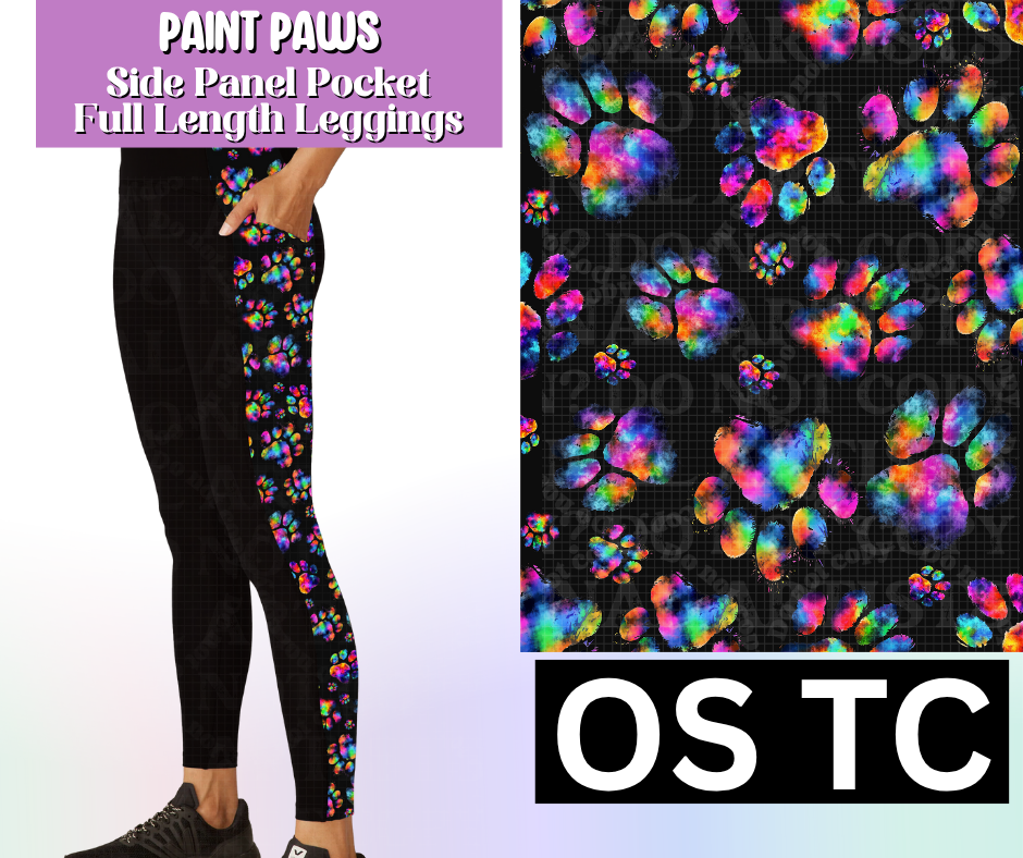 Paint Paws Side Panel Pocket Full Length Leggings