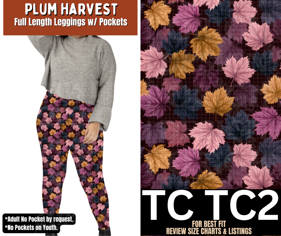 Plum Harvest Full Length Leggings w/ Pockets