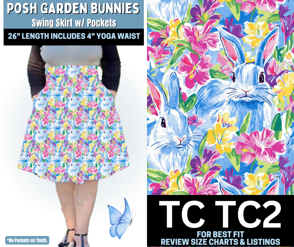 Posh Garden Bunnies Swing Skirt