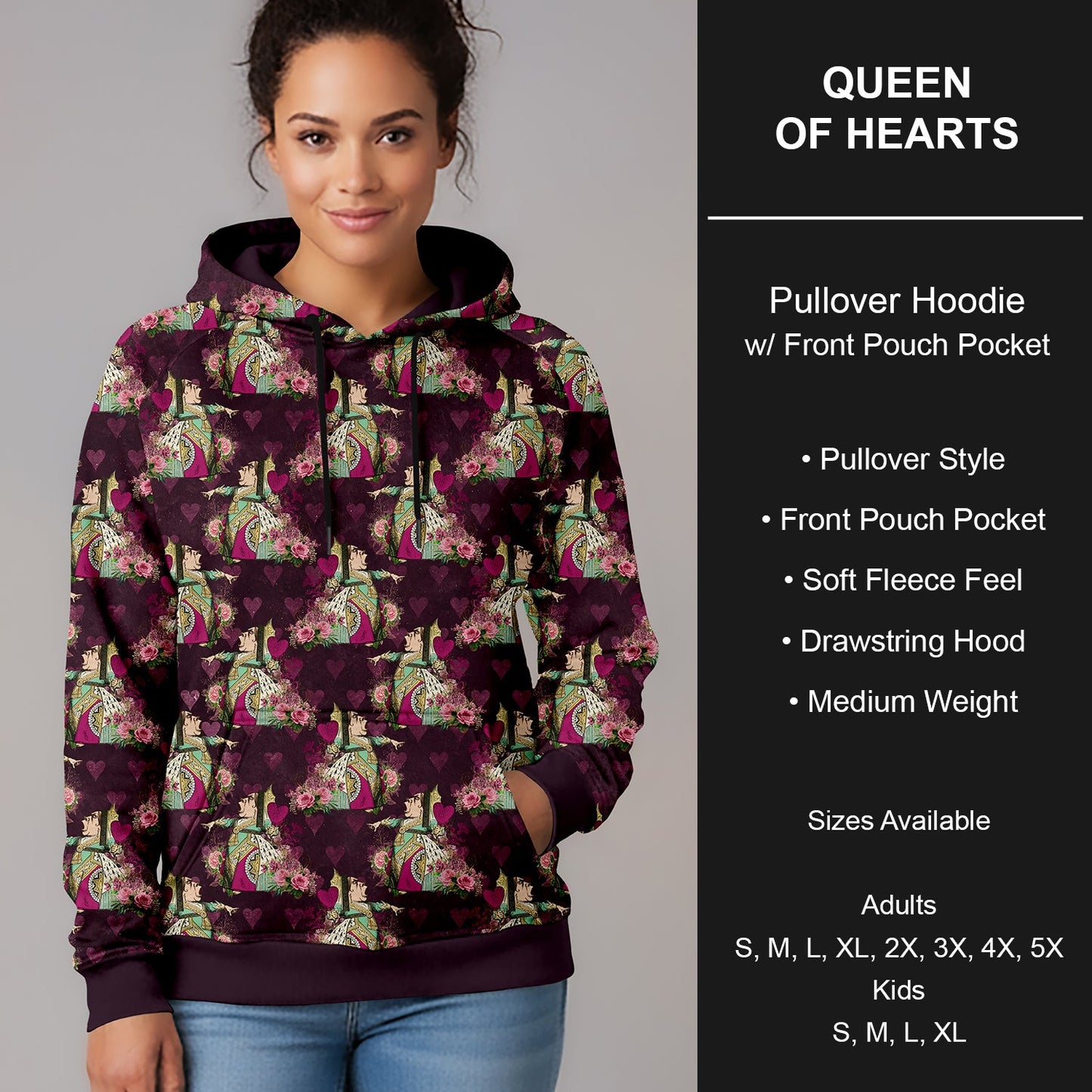 B266 - Preorder Queen of Hearts Pullover Hoodie (Closes 12/17. ETA late Feb.)