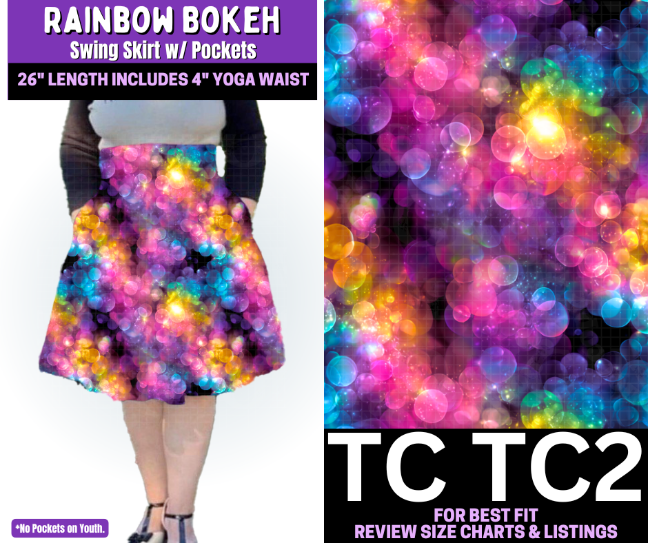 Rainbow Bokeh Swing Skirt
