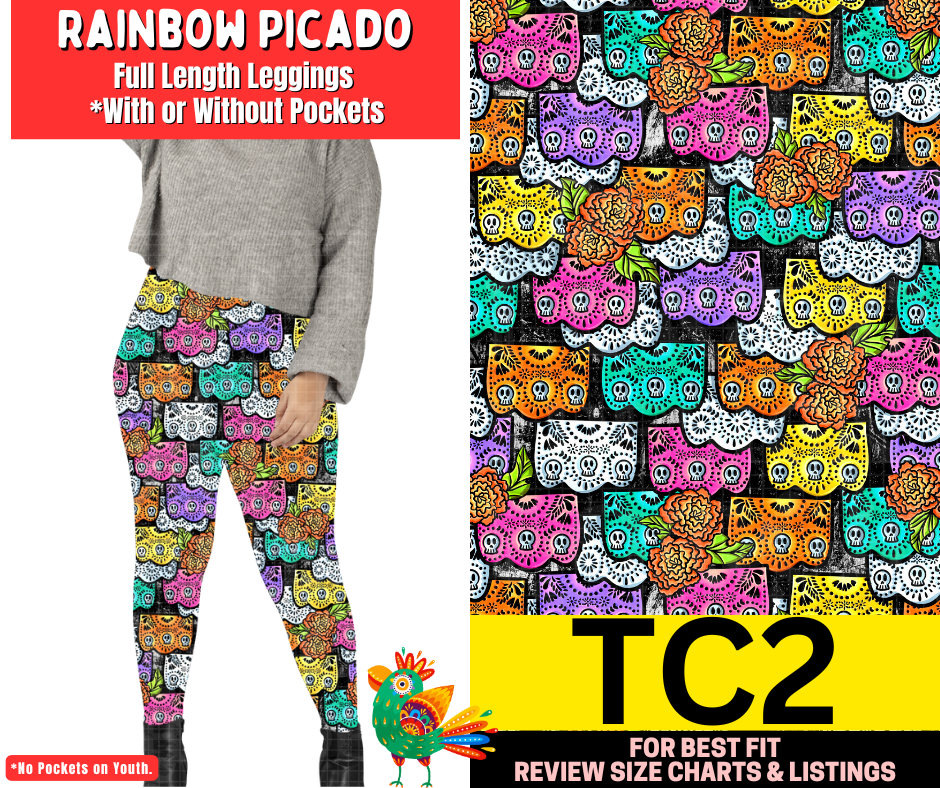 Rainbow Picado Full Length Leggings w/ Pockets