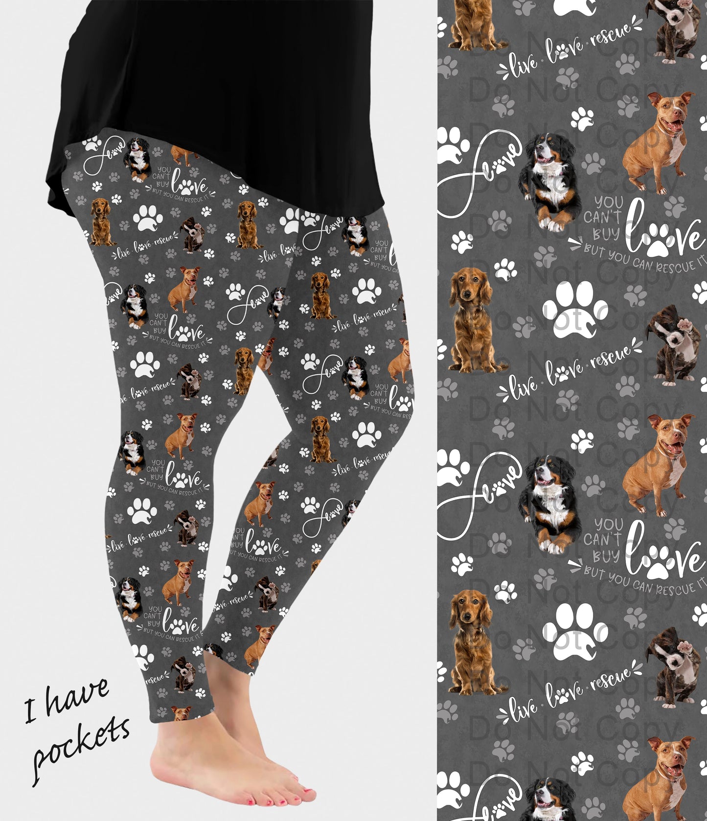 RTS - Rescue Dogs Leggings w/ Pockets
