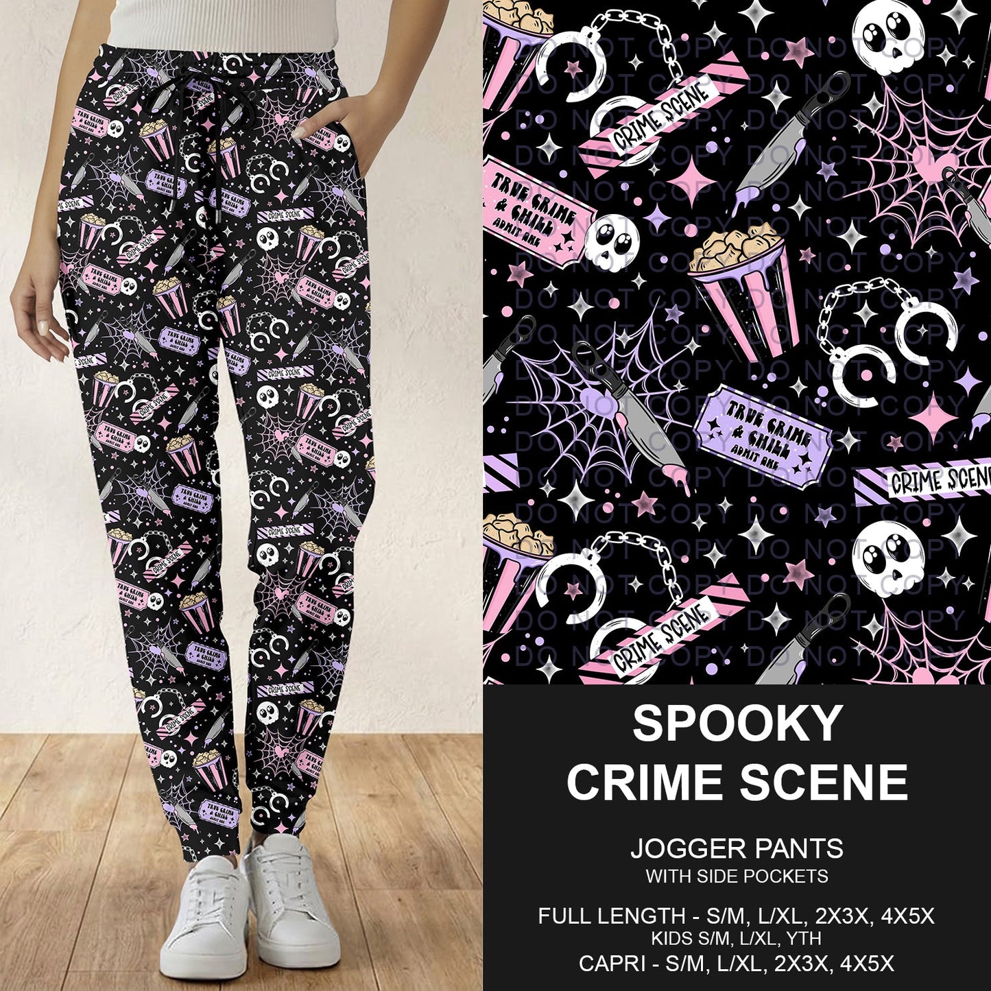 B297 - Preorder Spooky Crime Scene Joggers (Closes 6/28. ETA: early Sept.)