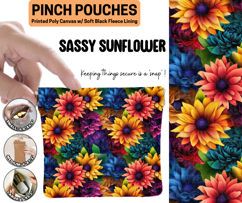 Sassy Sunflower Pinch Pouches