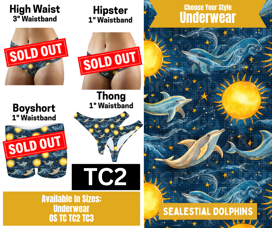 Sealestial Dolphins Thong Underwear