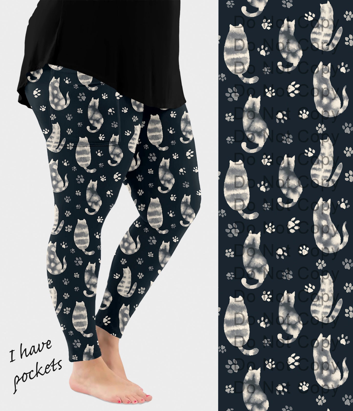 RTS - Shadow Paws Leggings w/ Pockets