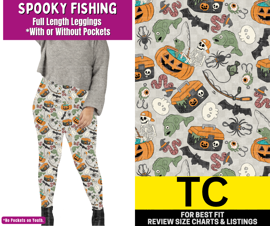 Spooky Fishing Full Length Leggings w/ Pockets