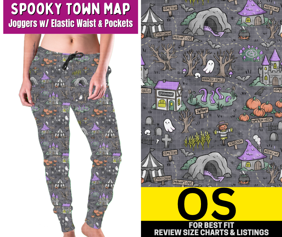 Spooky Town Map Joggers