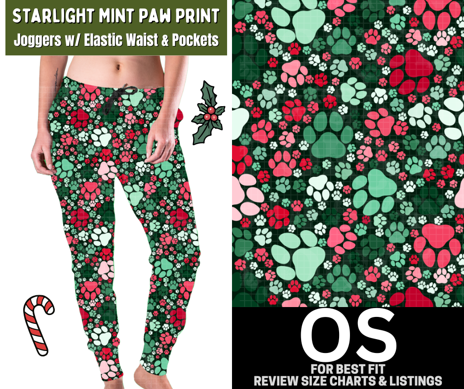 Starlight Mint Paw Print Joggers